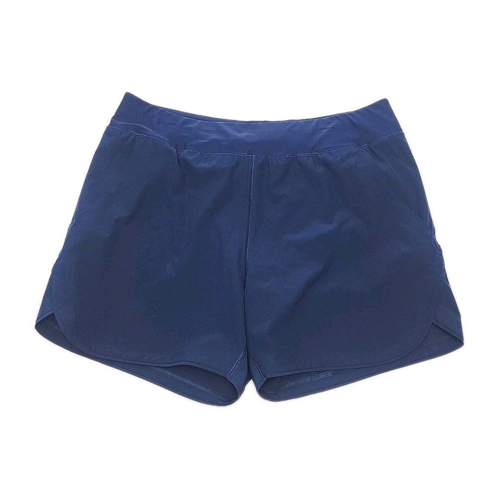 Lands End Swim Bottom Short Lined Panty Women 16 Navy Blue Stretch Bathing Suit
